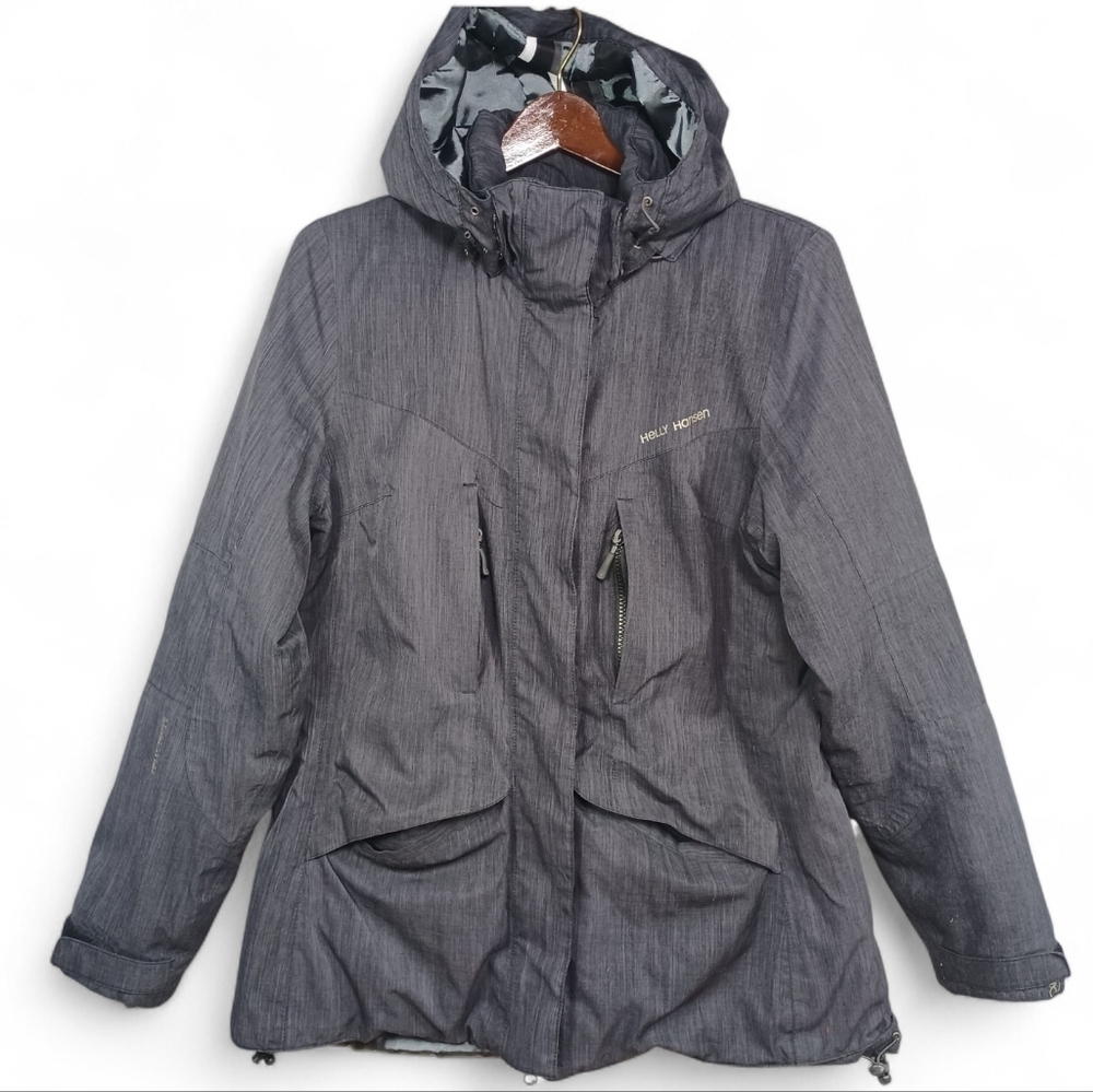Helly Hansen Women’s Arctic Legacy Insulated‎ Jacket L Slate Grey Removable Hood